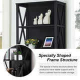 HOMISSUE Bookshelf, 7-Tier Bookshelf, Rustic Wood Metal Bookshelves and Bookcases, Freestanding Open Bookshelf, Industrial Tall Bookcase for Home Office, Living Room and Bedroom, Black HOMISSUE