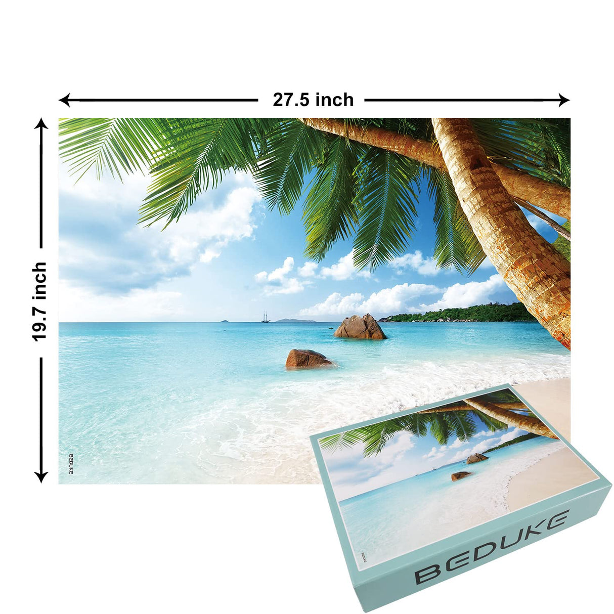 BEDUKE Jigsaw Puzzles 1000 Piece - Every Piece is Unique - for Adults Sturdy Thick Cardboard Puzzle Coastal Beach Precise Interlocking Family Game Age 14+ BEDUKE