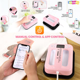 Whubefy Smart Heat Press Machine for T Shirts 7x5 Portable APP Control Easy Press Dual-Tube Fast Heat Up w/Insulated Base & Ceramic-Coated Heat Plate, Built-in Bluetooth Mini Iron for Small Projects Whubefy