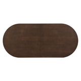 Christopher Knight Home Lancas Modern Minimalist Wooden Indoor Dining Table, Oval Top Dining Table Set for 6, Pedestal Dining Room/Kitchen Table, Ideal for Restaurant/Family Gatherings, Walnut Brown Christopher Knight Home