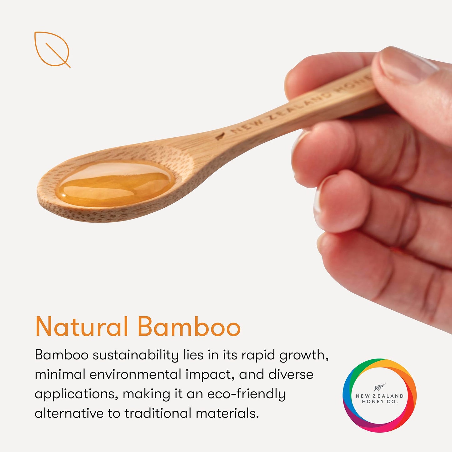 New Zealand Honey Co. Manuka Honey Bamboo Spoon 4.7 inches (12cm)