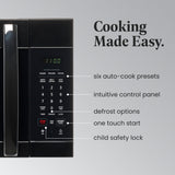 Farberware Over-the-Range Microwave Oven, 1.7 Cu. Ft. - 1000W - Auto Reheat, Multi-Stage Cooking, Melt/Soften Feature, Child Safety Lock, LED Display - Space Efficient & Powerful - Black Farberware