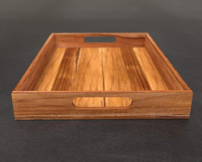 Serving Tray, Teak, Custom Serving Tray, Tray with Handles, Engraved, Tray, Breakfast in Bed, Breakfast Tray, Wood Tray, Coffee Table Tray, - WoodArtSupply