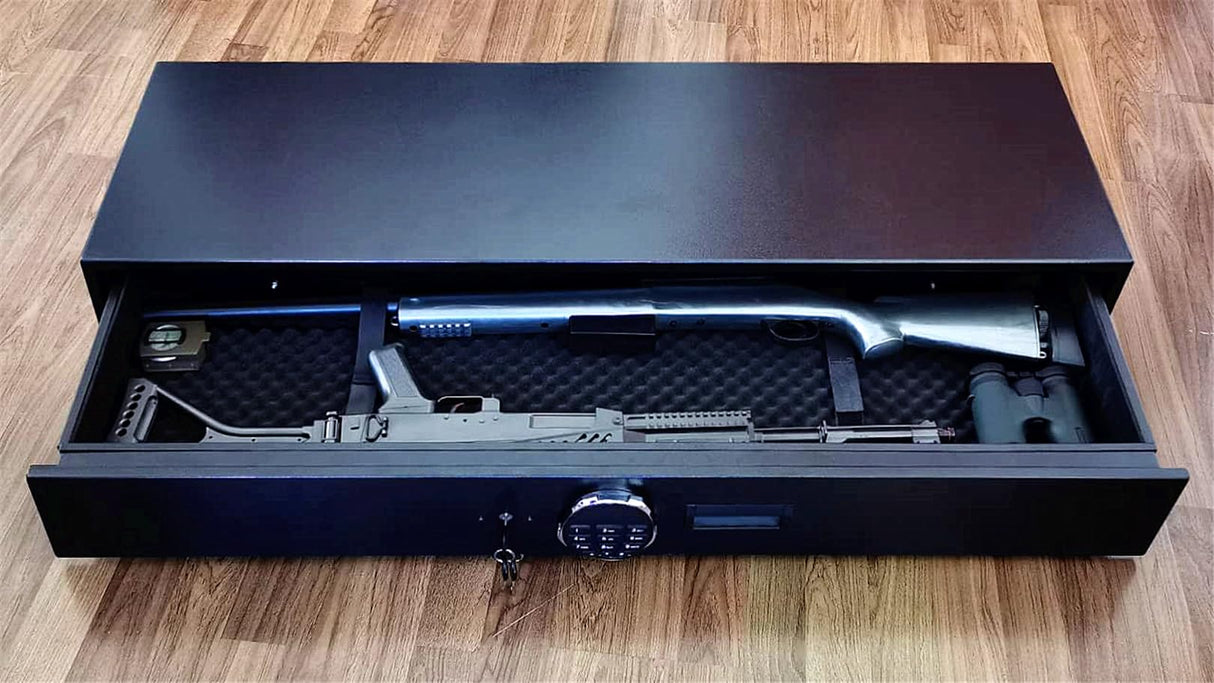 Extra Large Under Bed Safe, Heavy-duty Rapid Gun Storage Safe Drawer Safe for AR Rifle Ammo Pistol Accessories for Home and Vehicle LANGGER V