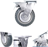 Nisorpa 4 Pack Heavy Duty Plate Casters Set 6 inch Swivel Wheel with Brake Anti-Skid 360 Degree Ball Bearing Castor Wheels(All Swivel,2PCS with Brake 2PCS Without) Nisorpa