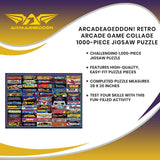 Arcadeageddon! Retro Arcade Game Collage Puzzle for Adults and Kids | Difficult 1000 Piece Jigsaw Puzzle, '80s Toys & Games | Interactive Brain Teaser, Fun Quarantine Gifts | 28 x 20 Inches Toynk