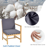 DORTALA Acacia Wood Patio Set, 3-Piece Wooden Love Seat with Cushions &Table, 2-Seater Outdoor Furniture Set, Patio Conversation Set for Garden Backyard Balcony Patio Poolside DORTALA