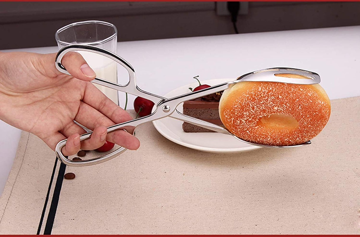 KEBE 2-PACK Serving Tongs for Buffet Party Catering, Thickening Food Serving Salad Cake Bread Kitchen Tongs, Stainless Steel KEBE