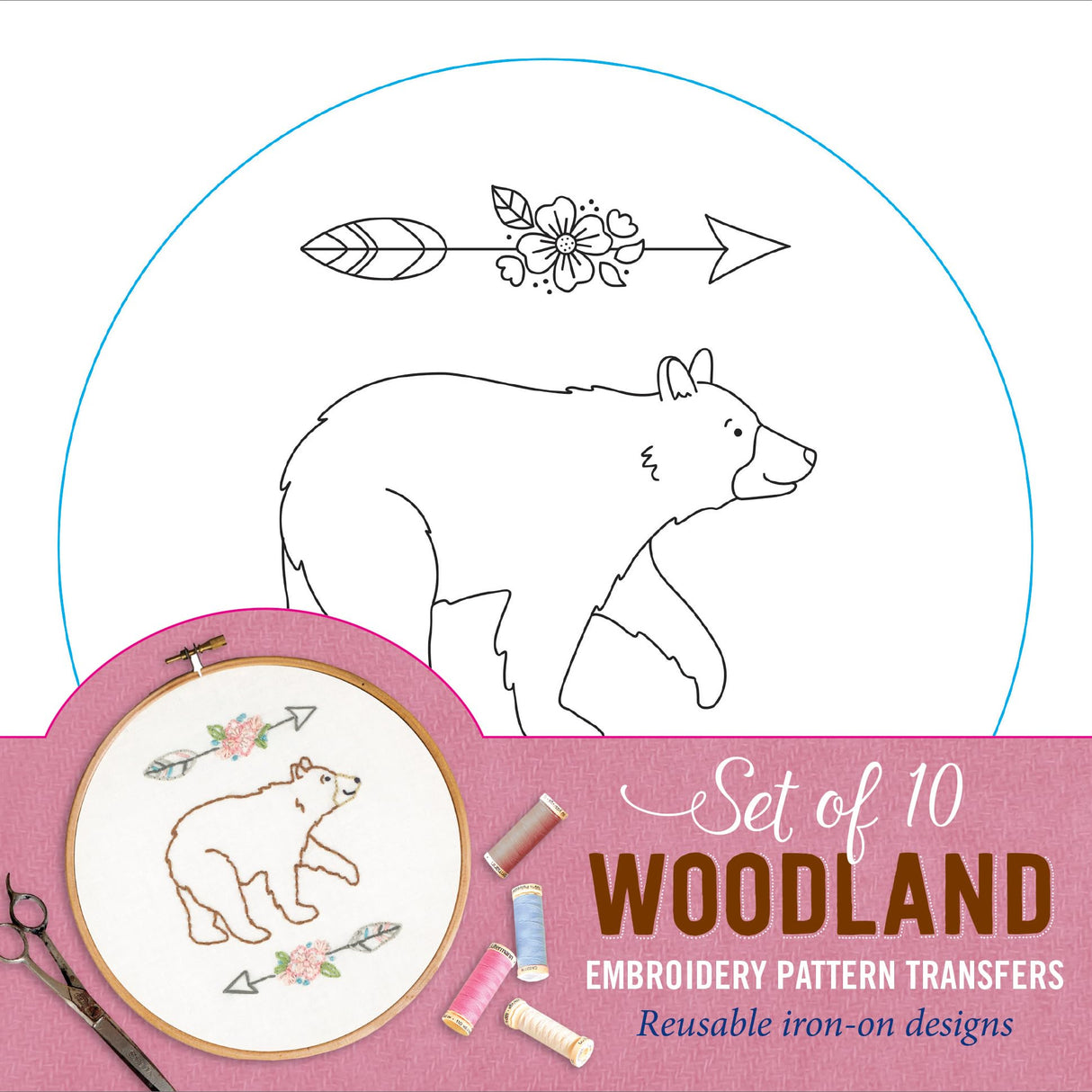 Woodland Embroidery Pattern Transfers (set of 10 hoop designs!) PETER PAUPER PRESS