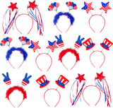 Moon Boat 10PCS Patriotic Head Boppers Headband - Star Uncle Sam Hat Balloons- Fourth 4th of July Party Accessories Favors Decorations Moon Boat