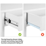 Yaheetech Console Table with Drawer, 3-Tier Entryway Table with Storage Shelves, Wood Narrow Sofa Table for Entryway/Hallway/Living Room, White Yaheetech