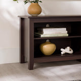 Walker Edison Wren Classic TV Console Entertainment Media Stand with Storage for Televisions up to 65 Inches, 58 Inch, Espresso Walker Edison