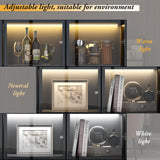 Homsee Black Bookcase with LED Lights, Storage Shelves, Drawers, and 6 Glass Doors for Home Office and Living Room Homsee