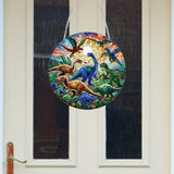 Generic DIY Hanging Diamond Pendant Special Shaped Crystal Diamond Art Painting Ornament Double-Sided Pattern Single Sided for Window Home Garden Wall Door Decor-Dinosaur WoodArtSupply