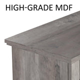 LUXOAK Fireplace TV Stand with 3-Sided Glass Electric Fireplace, 59" Media Entertainment Center with Farmhouse Glass Door Storage Cabinet, TV Console Table for TVs up to 65", Wash Gray LUXOAK