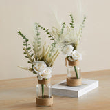 Anna's Whimsy 2PACK Mason Jar Sconce Wall Decor Rustic with Remote Control LED Fairy Lights - Artificial Flowers Spring Decorations for Home Bedroom Farmhouse(White Rose) Anna's Whimsy