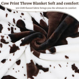 Cow Print Blanket Soft Fleece Flannel Cozy Cute Cow Blankets Warm Plush Lightweight Throw Blanket All-Season for Couch Sofa Bed Cow Blankets and Throws for Adults Kids Boys Teens Gifts 50"x60" HSEEC