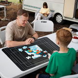 Rubber Jigsaw Puzzle Mat Roll Up,48.8X35 in 3000 2000 1500 1000 Pieces Puzzel Mats，Roll-Up Save Pad Trays for Sorting Board Glue Sheets and Frame Storage Accessories for Adults Pohxev