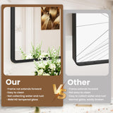 pertetey New Upgrade 55X30 Inch Wall Mounted Bathroom Mirror, Black Metal Frame Rounded Rectangle Mirror, Bathroom Vanity Mirror with Tempered Glass for Washroom Bedroom Living Room pertetey
