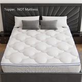Belffin Pillow Top Mattress Topper Twin Size, Mattress Pad Cover with 8-21 Inch Deep Pocket, Bed Mattress Protector for Back Pain Relief, Soft Breathable Overfilled Down Alternative Filling, White Belffin
