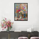 NWQZBYHT Flowers Diamond Art Kits for Adults,Vase 5D Diamond Painting Kits for Adults,DIY Round Full Drill Gem Art Kits for Beginners,Diamond Dots Painting Picture Crafts Home Wall Decor 12x16 Inch NWQZBYHT