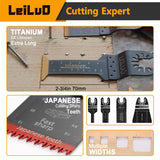 LEILUO 116 Pcs Multitool Blade Kits Cutting and Sandpaper Oscillating Tool Accessories Universal Oscillating Saw Blades with Storage Bag Compatible with DeWalt Makita Dremel and More LEILUO