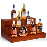 AGJIDSO Liquor Bar Bottle Display Shelf, 3 Tier Solid Wood Liquor Bottle Stand, Bar Liquor Shelves for Home, Bar, Kitchen AGJIDSO
