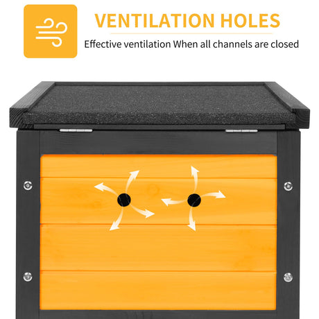 GEGURI Outdoor Cat House Weatherproof, Rabbit Hutch & Indoor Bunny Cage, Wooden Shelter for Feral Cats, Rabbits, Chickens & Small Animals GEGURI