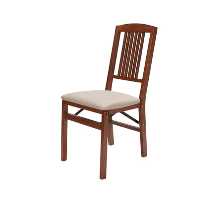 Stakmore Simple Mission Folding Chair Finish, Set of 2, Wood, Cherry