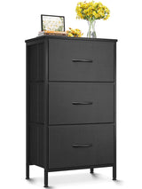 AODK Dresser for Bedroom Nightstand Small Dresser Chest of Drawers End Table for Living Room, Closet Dresser with 3 Storage Drawers Organizer Clothes, Black AODK