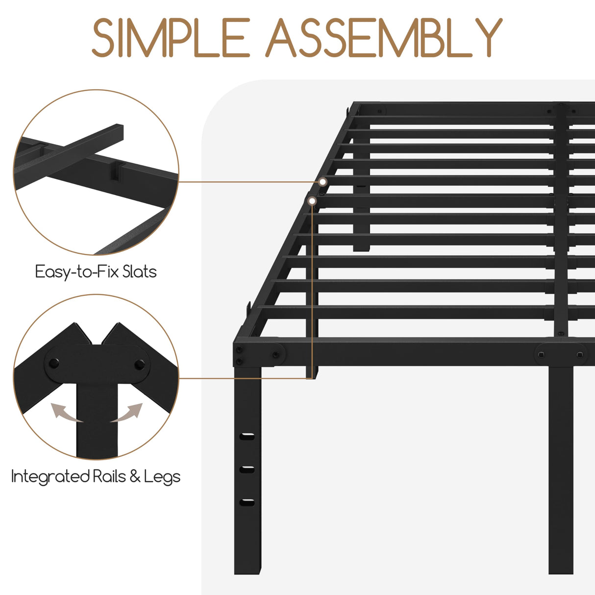Yaheetech 18 Inch Full Bed Frames Heavy Duty Metal Platform Bed with Under Bed Storage, No Box Spring Needed, Easy Assembly, Sturdy Steel Slat Support, Black Yaheetech