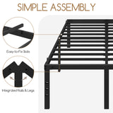 Yaheetech 18 Inch Full Bed Frames Heavy Duty Metal Platform Bed with Under Bed Storage, No Box Spring Needed, Easy Assembly, Sturdy Steel Slat Support, Black Yaheetech