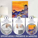 Nariolar Ultra Adhesion Puzzle Glue Sheets, 64 Puzzle Saver Sheets Preserves 8×1000 Pieces Jigsaw Puzzle, Puzzle Saver for Easy Preservation in Minutes Nariolar