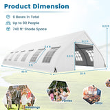 Tangkula 20x40 Ft Heavy Duty Party Tent, Large White Event Tent with Sidewalls, Zippered Door & 12 Windows, Outdoor Wedding Tent with High Strength Galvanized Steel Frame for Patio, Backyard, Parties Tangkula