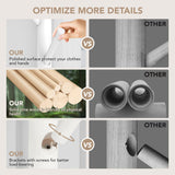 Hupmad Wooden Tree Coat Rack Stand,Sturdy Freestanding Coat Rack with 8 Hooks,3 Adjustable Height for Child Adult,Wood Coat Stand Tree Fits Entryway Bedroom Office for Bags,Hats Hupmad