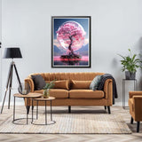 LOMSIOY Diamond Art Painting Kits Tree for Adults Paint with Diamond Art Cherry Blossom, Round Full Drill Crystal Rhinestone Crafts Gem Arts for Home Wall Decor 12x16 inch LOMSIOY