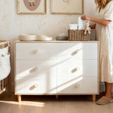 BERRY NEST White Dresser for Bedroom, 6 Drawer Dressers with Solid Wood Legs, Baby Dresser for Kids, Storage for Clothes and Baby Essentials BERRY NEST