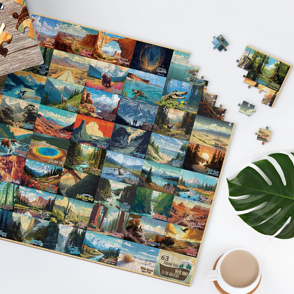 SHOXREM 1000 Pieces National Parks Jigsaw Puzzle - Vintage National Parks Puzzle for Adults, Perfect for Nature Lovers SHOXREM