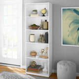 TnLoji 5-Shelf Bookcase with Adjustable Shelves, Open Storage Shelf, 11.65 x 24.88 x 71.42 Inches, for Living Room, Home Office, Dinning Room White TnLoji