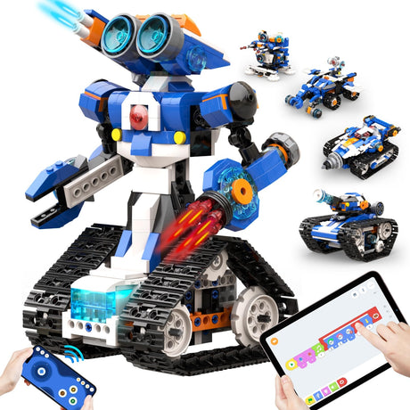 STEM Robot Toy 6-in-1 Robot Building Kit for Boys Age 8-12, APP Remote Control STEM Coding Toys, Educational Robotics Gifts for Boys Girls Kids Ages 7 8 9 10 11 12 (480 Pieces) Apitor