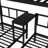 Bellemave Triple Bunk Bed for Kids, Adults, Teens, Twin Over Twin & Twin Metal Bunk Beds for 3 Kids, Triple bunk beds（Heavy Metal, Black with staircases） Bellemave