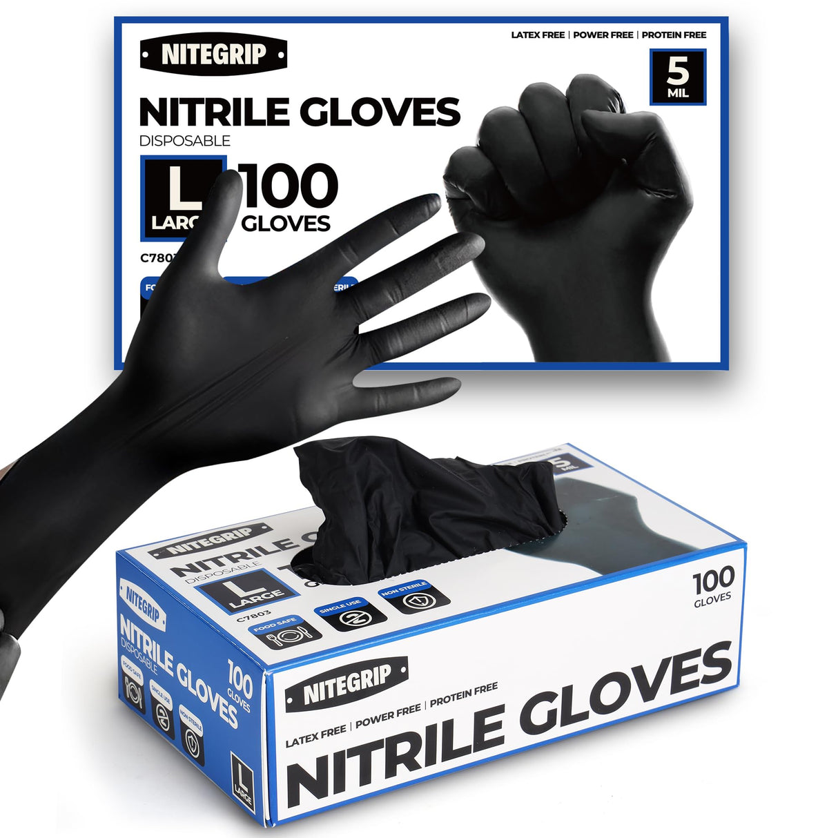 BBQ Gloves Set, 4 Cotton Glove Liners & 100 Disposable Nitrile Gloves, Heat Resistant Cooking Gloves, Nitrile Grill Gloves for Food Prep & Smoker, Guantes de Barbacoa Nitrilo Nite Grip