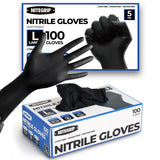BBQ Gloves Set, 4 Cotton Glove Liners & 100 Disposable Nitrile Gloves, Heat Resistant Cooking Gloves, Nitrile Grill Gloves for Food Prep & Smoker, Guantes de Barbacoa Nitrilo Nite Grip