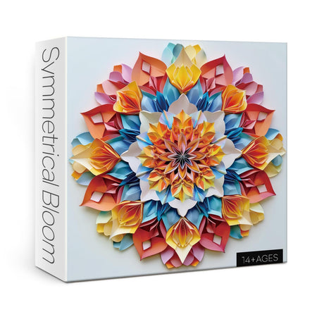 Colorful Flower Puzzle for Adults 1000 Piece, Rainbow Mandala Floral Jigsaw Puzzle, Color Papercut Art Puzzle BBOLDIN