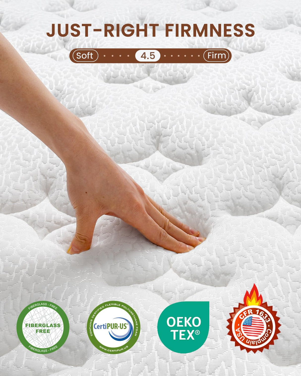 BedStory King Size Mattress 14 Inch - Premium Hybrid Mattress with 800+ Advanced Pocket Spring - Optimal Spinal Support for Back Pain Relief and Motion Isolation, CertiPUR-US Certified Comfort BedStory