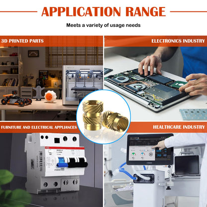 Ktehloy 400Pcs Threaded Inserts, M2 M2.5 M3 M4 M5 M6 Female Thread Metric Knurled Nuts Assortment Kit, Brass Heat Set Insert for Plastic and 3D Printing Components - WoodArtSupply