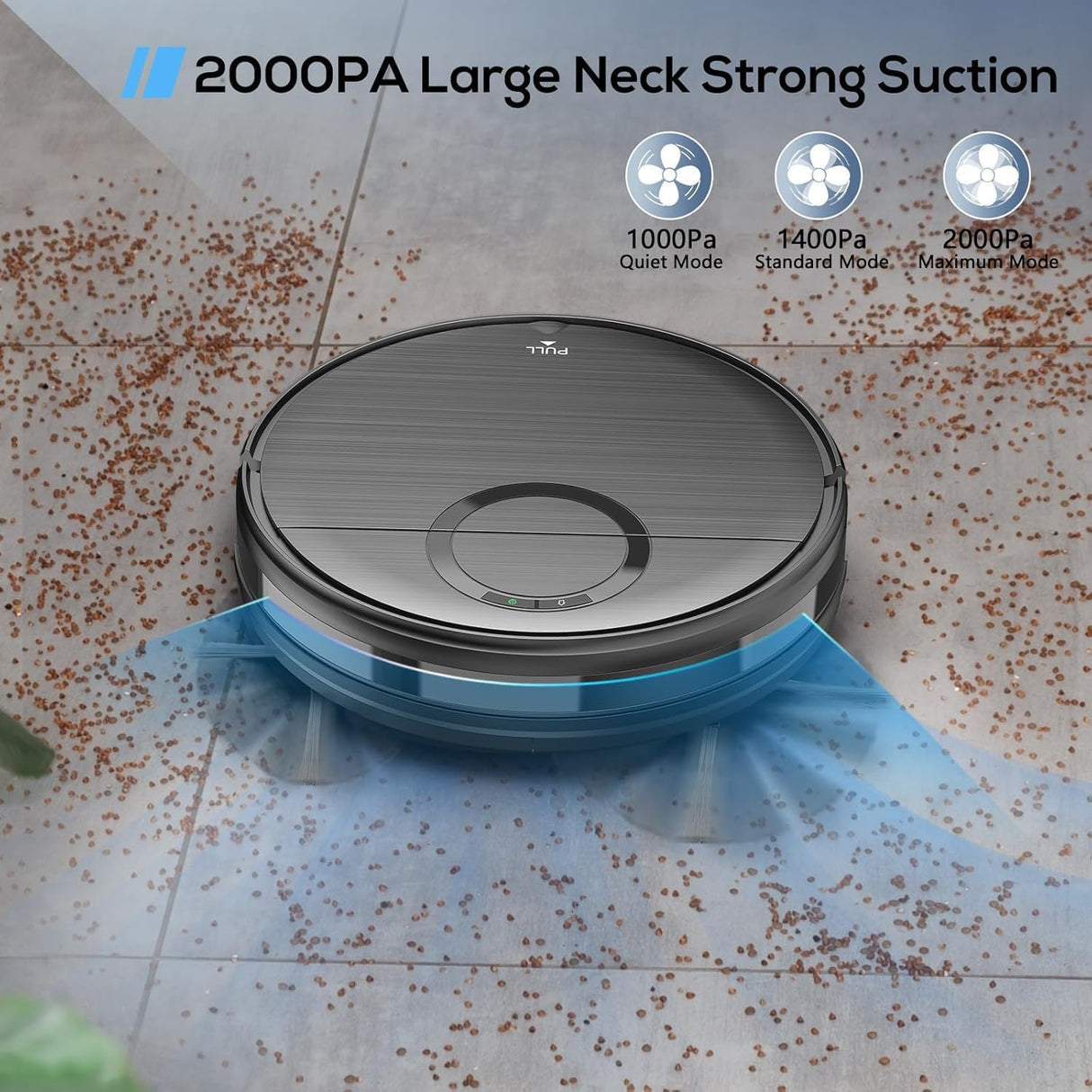 Robot Vacuum and Mop Combo, 2 in 1 Mopping Robot Vacuum Cleaner with Schedule, Wi-Fi/App/Remote, 2000Pa Max Suction, Self-Charging Robotic Vacuum, Slim, Ideal for Hard Floor, Pet Hair, Low-Pile Carpet MAMNV