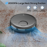 Robot Vacuum and Mop Combo, 2 in 1 Mopping Robot Vacuum Cleaner with Schedule, Wi-Fi/App/Remote, 2000Pa Max Suction, Self-Charging Robotic Vacuum, Slim, Ideal for Hard Floor, Pet Hair, Low-Pile Carpet MAMNV