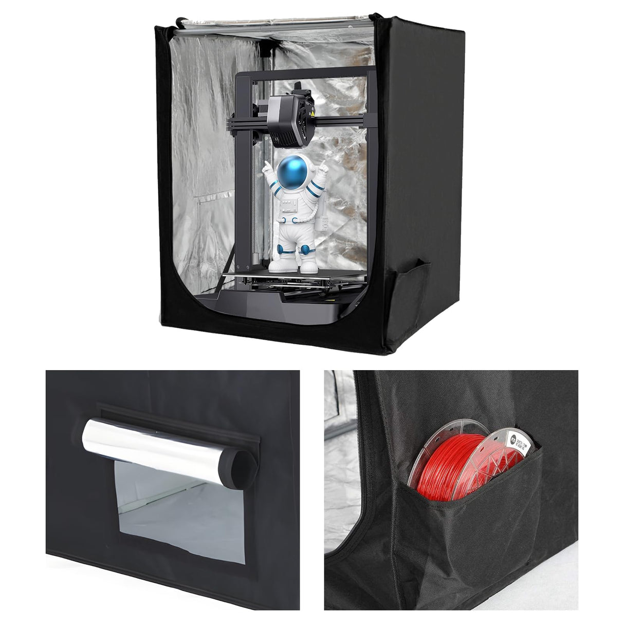 Gudmaker 3D Printer Enclosure, 29.5×25.6×21.6", Fireproof Dustproof Tent Constant Temperature Protective Cover for Creality Ender 3/Ender 3 Pro/Ender 3V2/Ender 3S1/Neo/Anycubic Elegoo HandyHelper