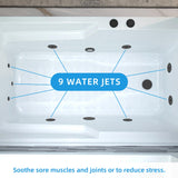 WOODBRIDGE 60" Alcove Acrylic Rectangular Whirlpool Heated Jetted Tub in White with Left Drain, Matte Black pop-up Drain Included BM6030L WOODBRIDGE